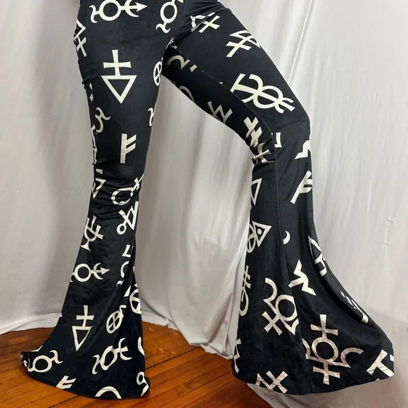 Symbolic bell bottoms flare pants Killstar goth gothic female symbol non-binary - Picture 3 of 8